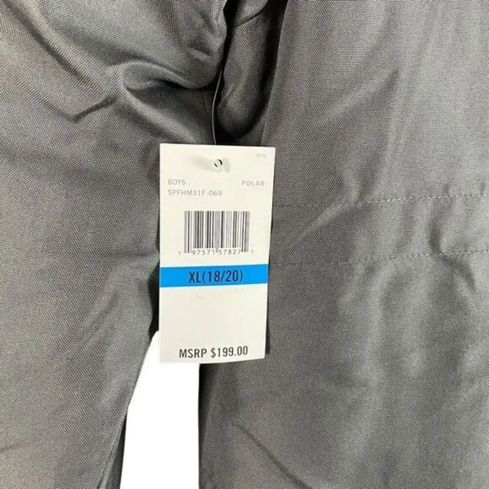 NEW Spyder Boys HydroWeb Hooded Parka Jacket XL‎ 14/16 Gray Waterproof $199